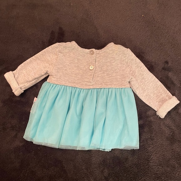 Minnie Mouse fleece and tulle dress-Teal and dray pull on-Super cute!-Size 3 mo - Picture 5 of 8